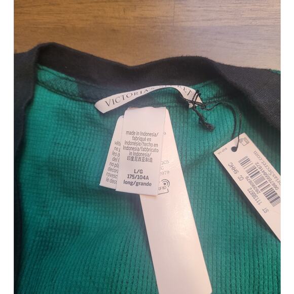 Victoria’s Secret Santa Thermal Long Jane One-Piece Pajamas Green Plaid L NWT - Picture 5 of 11